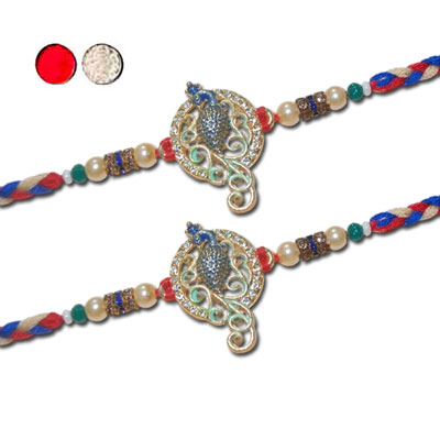 "Zardosi Rakhi - ZR-5600 A-Code072(2 RAKHIS) - Click here to View more details about this Product